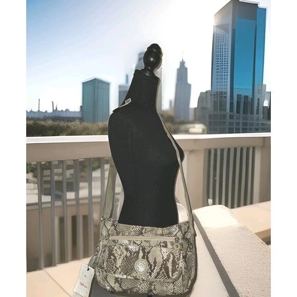 NWT! KIPLING Nylon Crossbody Handbag Snake Pattern 12x8x2.5 - Picture 2 of 11